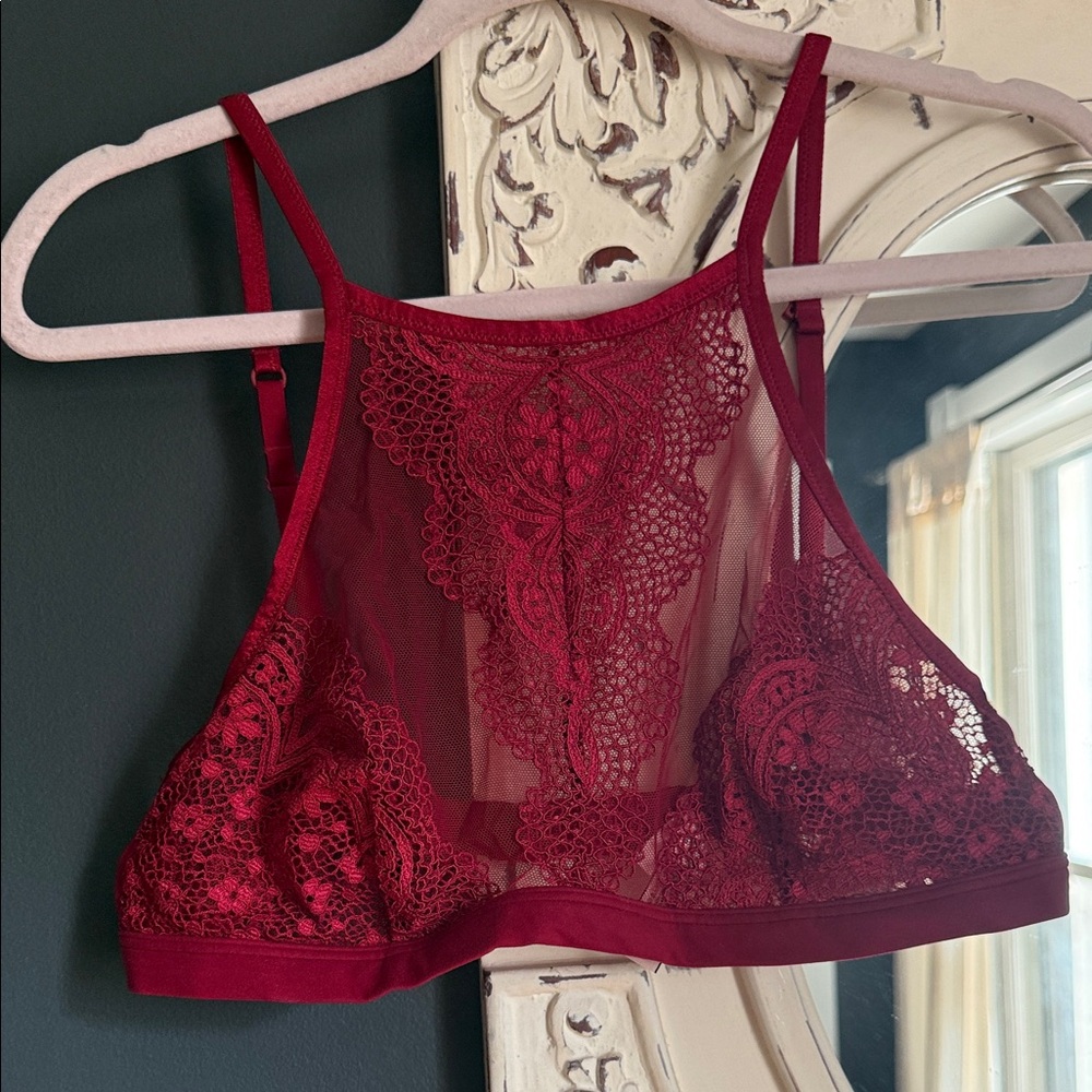 Victorias Secret red lace bra
